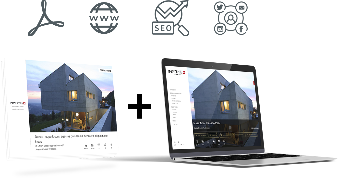 template pack - site + PDF - Immomig