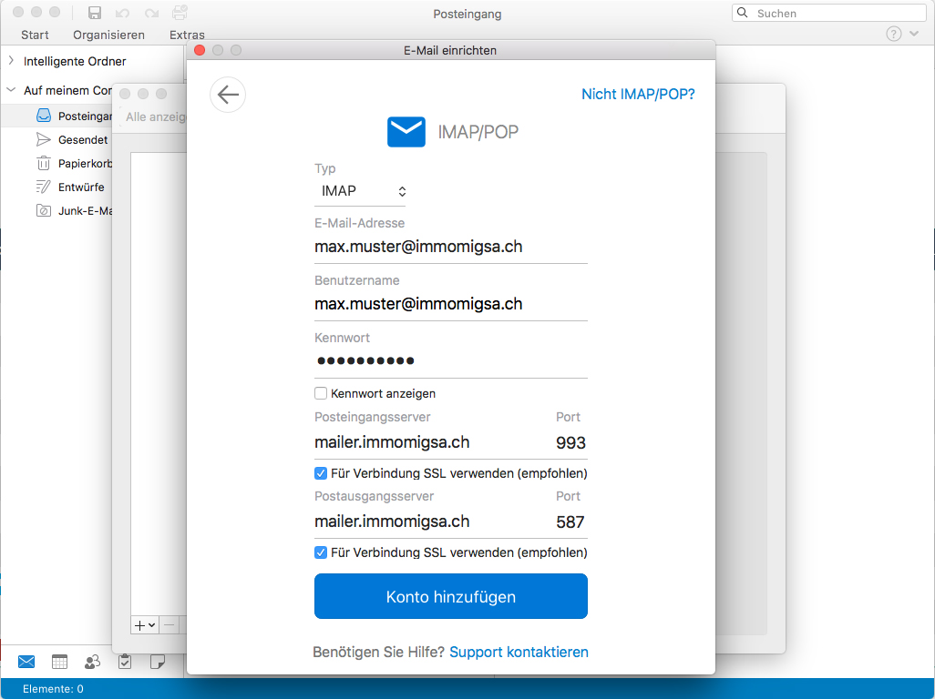immomig email support imap